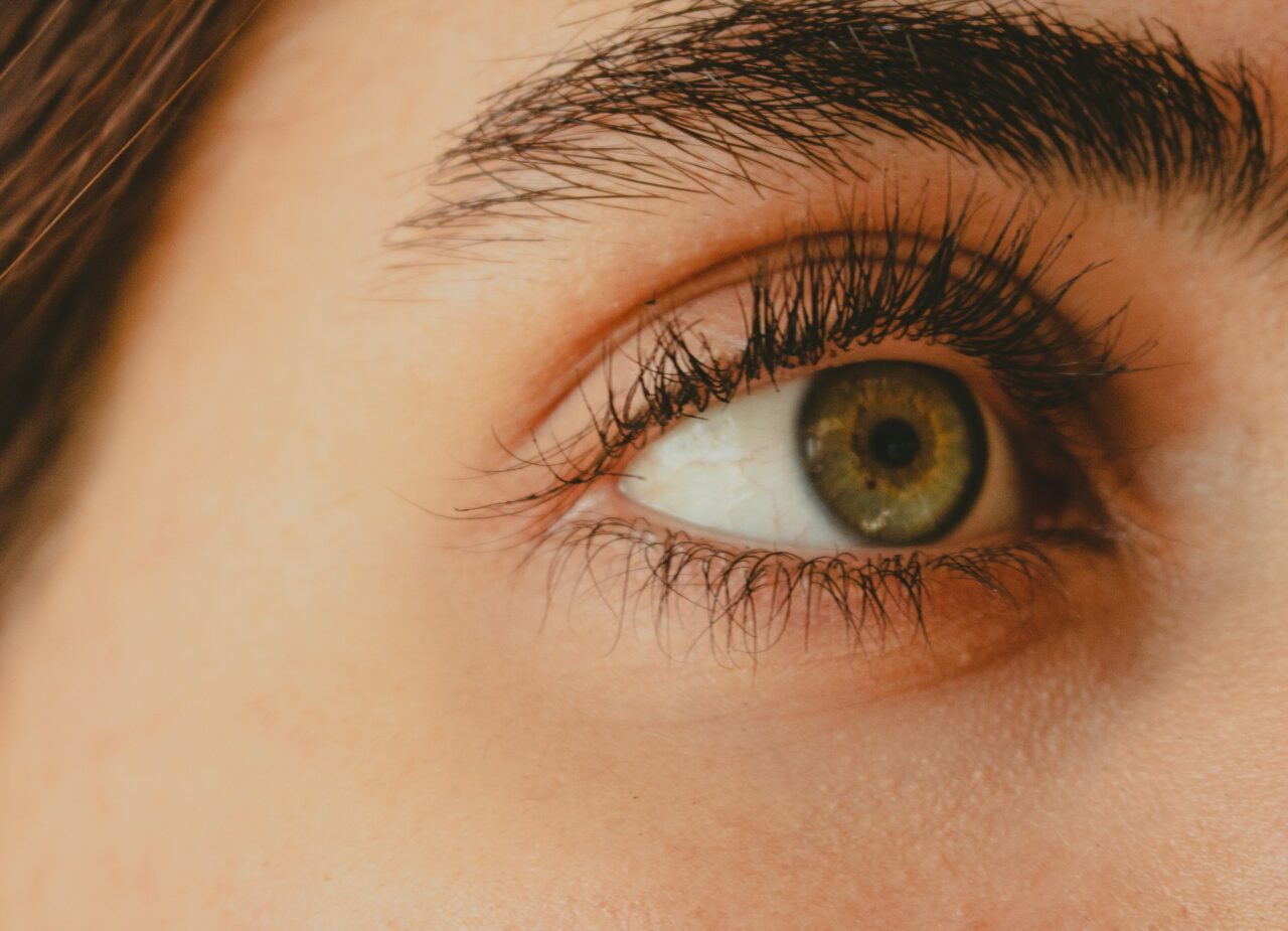 Eye with long lashes