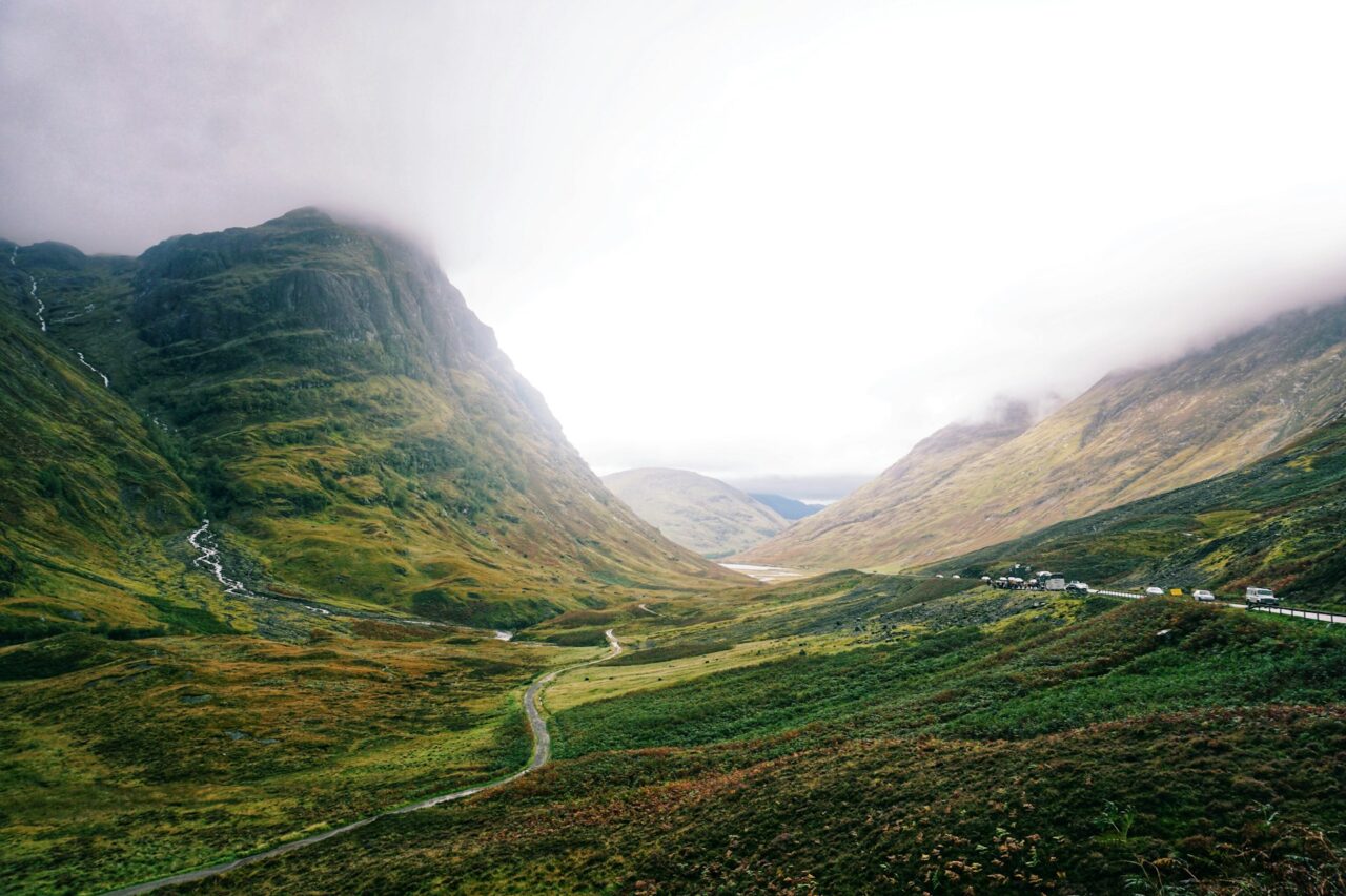 Mountain road in Scotland