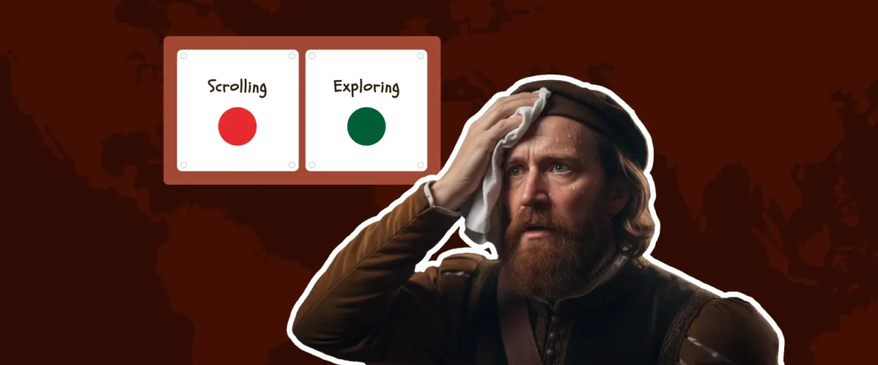 Scrolling exploring graphic