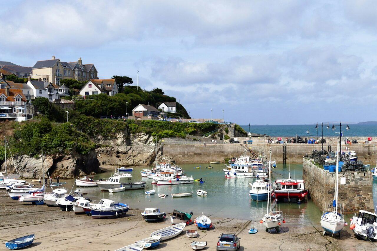 Newquay harbor in Cornwall