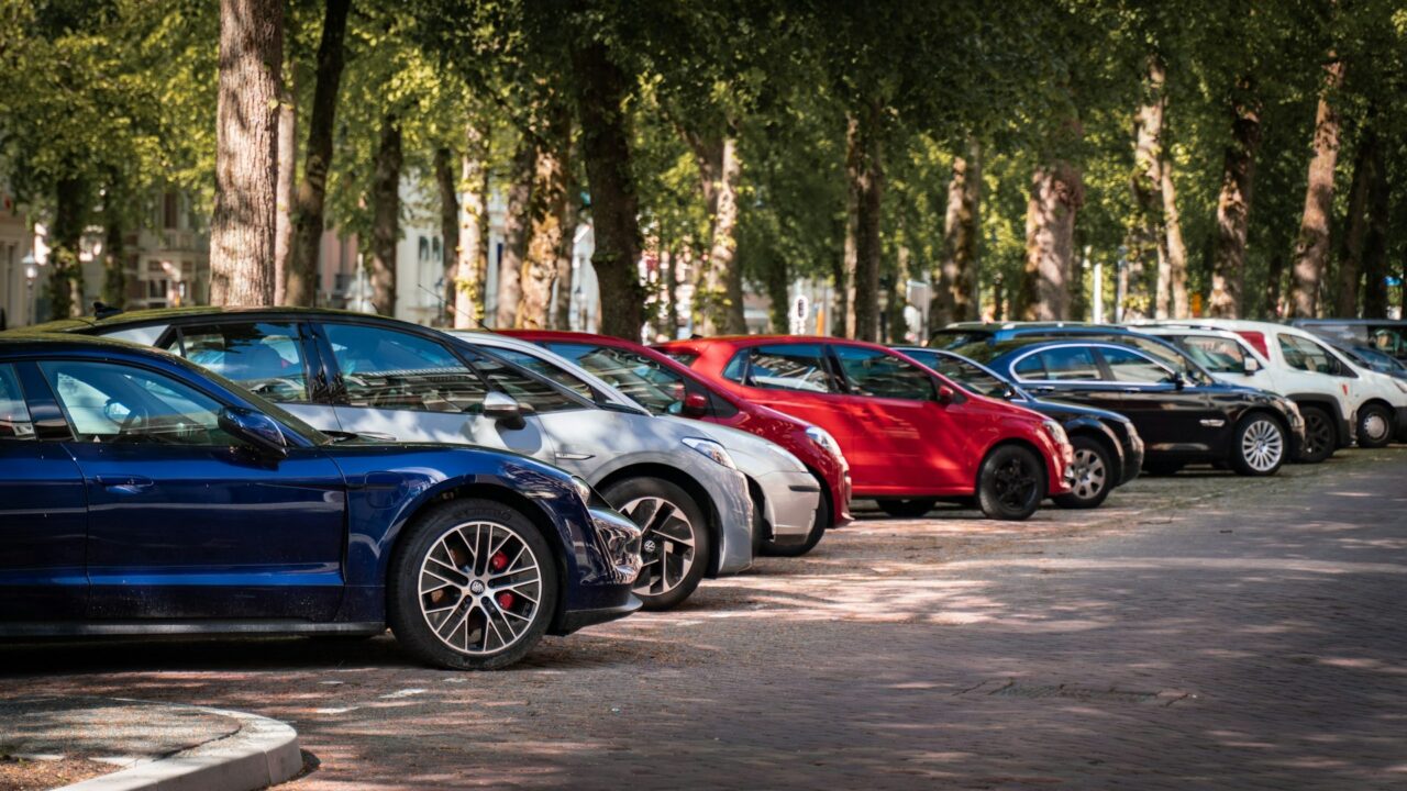 Row of parked cars