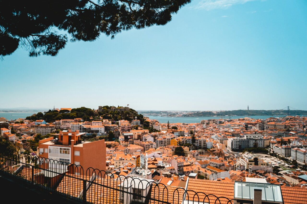 View of Lisbon and terra-cotta rooftops