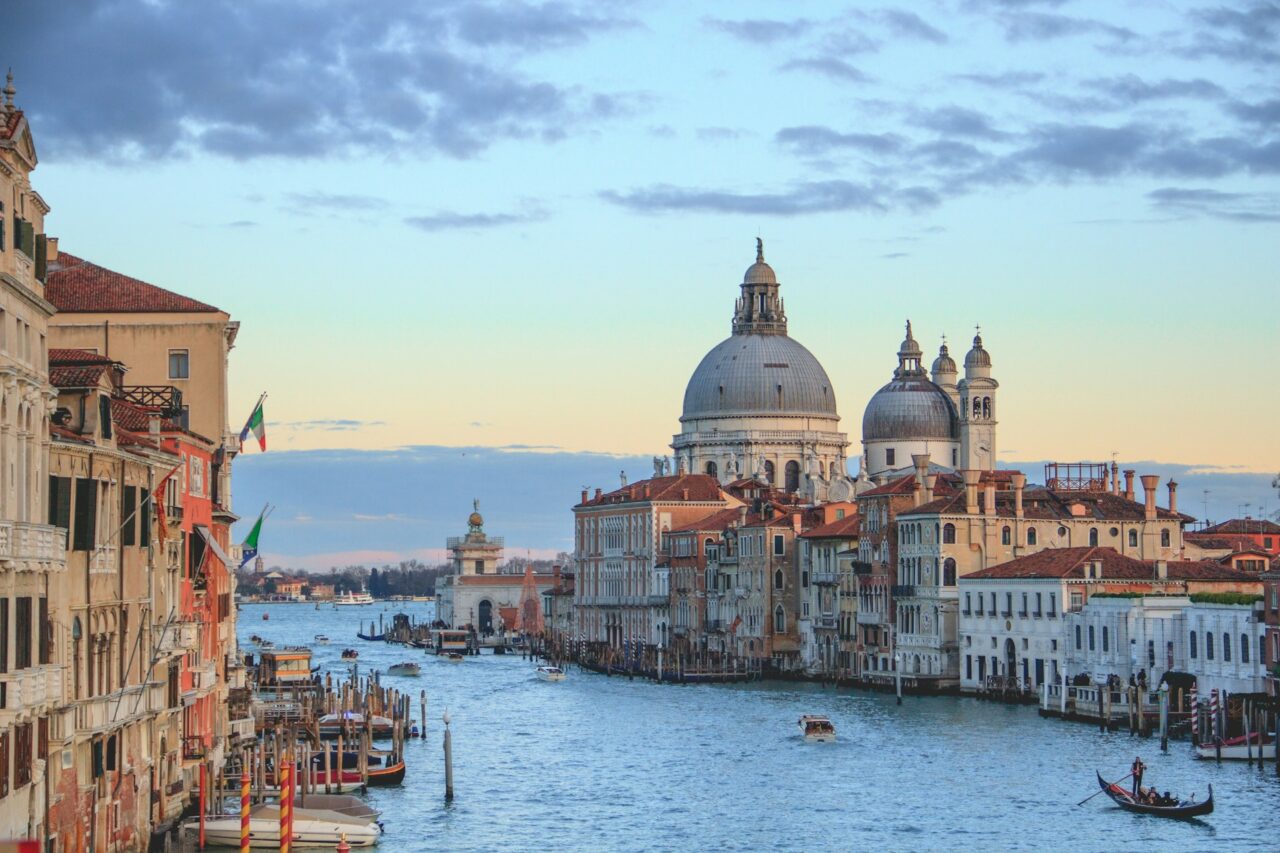 View of the Venice canal from Academia Bridge