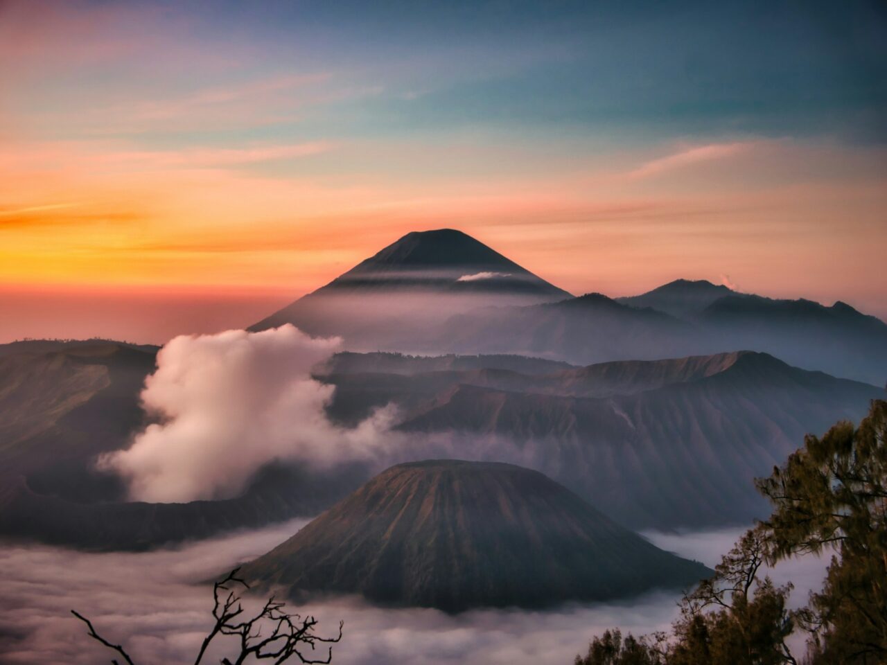 Mount Bromo, Indonesia, at sunset