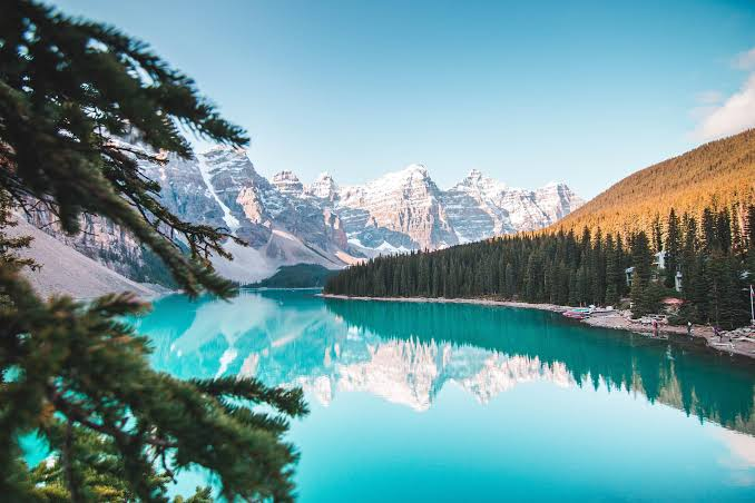 Lake with mountains in Canada