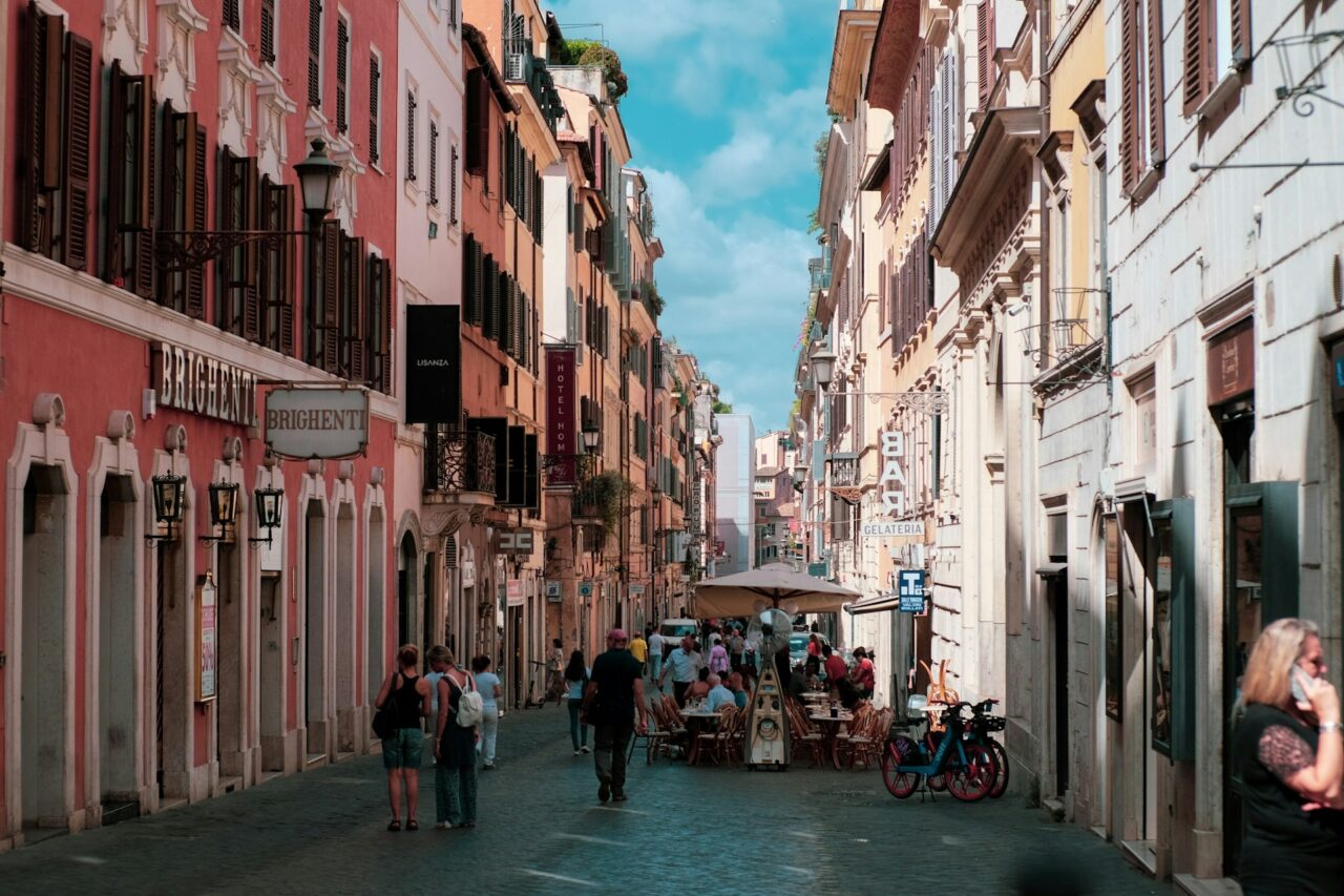 Street with people in Rome