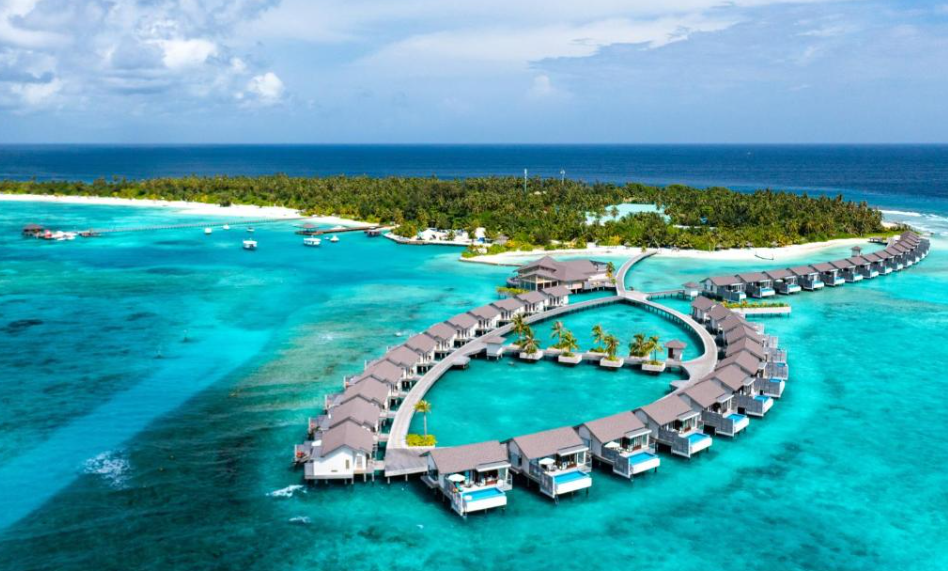 Resort in the Maldives from the air
