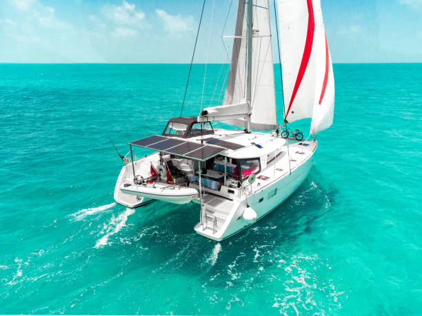 Catamaran on the ocean