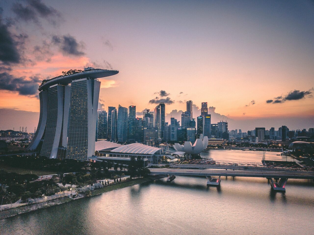 Singapore skyline at dusk