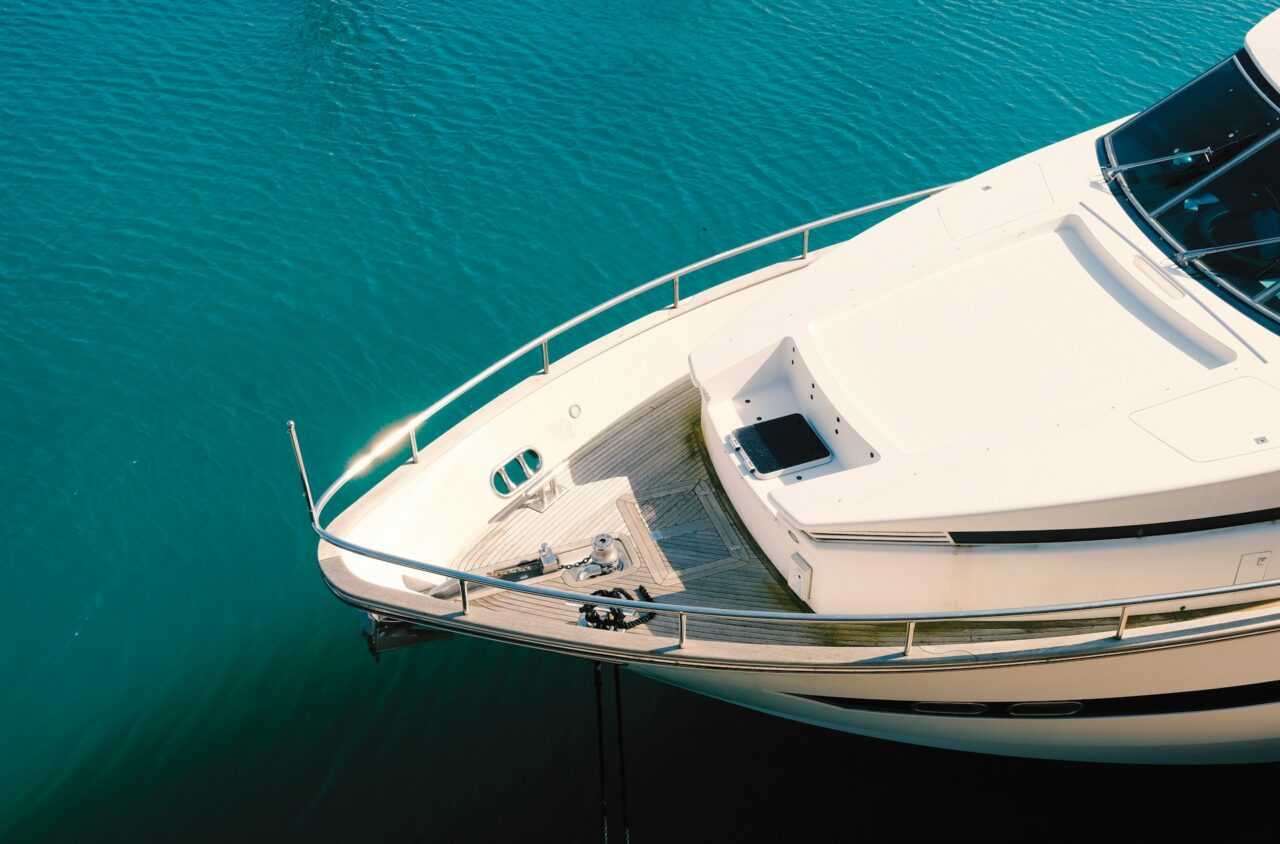 Close up of a yacht on water