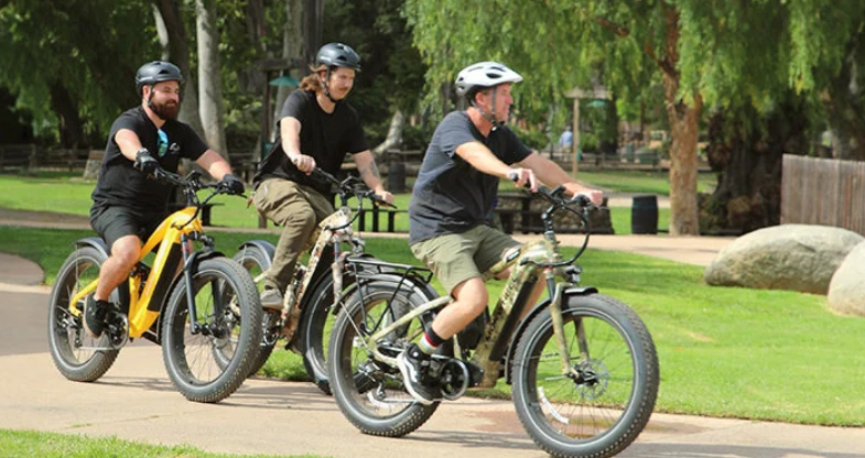 Group of people on fat tire ebikes