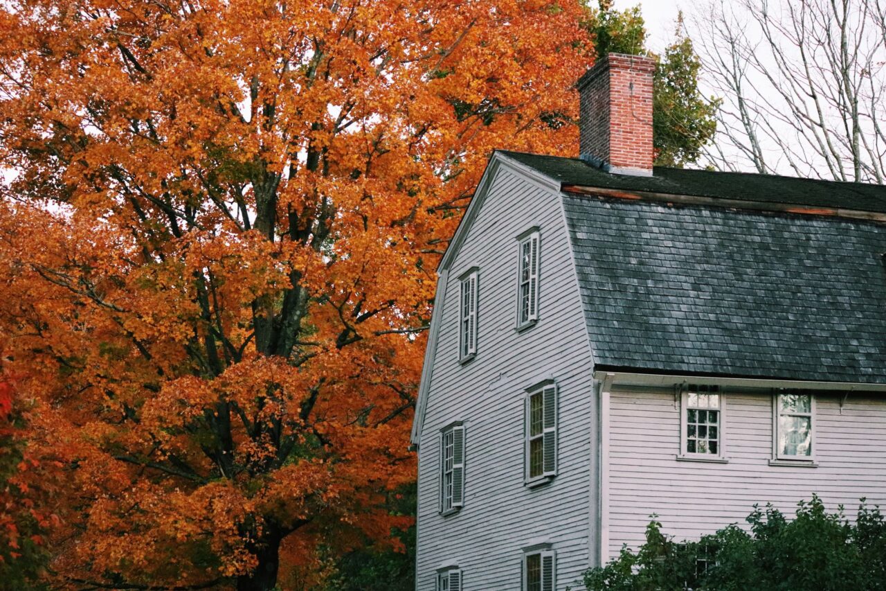New England house during fall