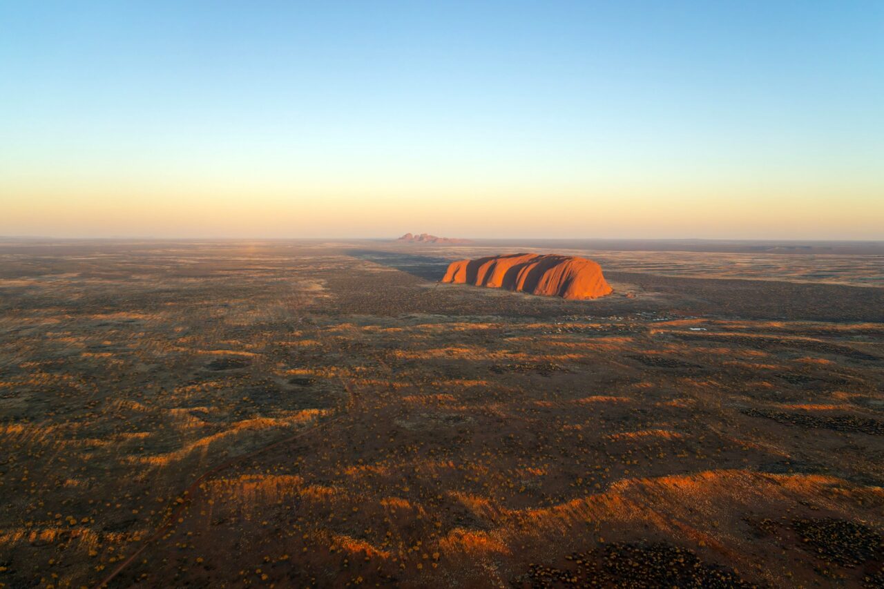 Aerial view of Uluru in Australia